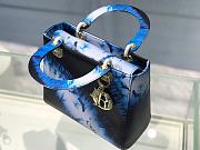 Lady Dior Small Bag Blue Calfskin Tie & Dior Pattern 24cm - 5
