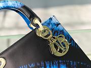Lady Dior Small Bag Blue Calfskin Tie & Dior Pattern 24cm - 6