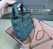 Lady Dior Three Grid Velvet Diamond Buckle Rattan Check Handbag M0505  - 5
