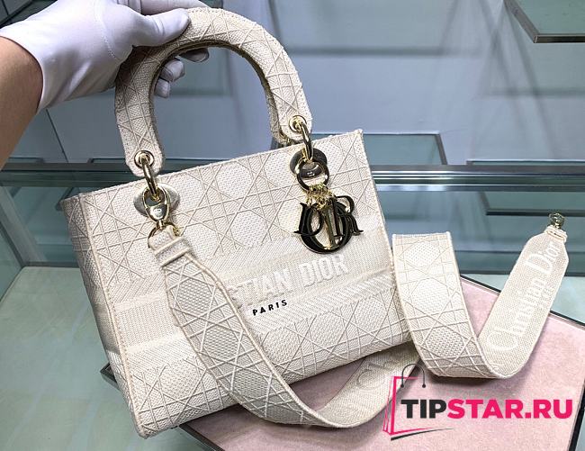 Lady Dior D-Lite Handbag With Five Vines And Vine Patterns Embodies Size: 17x15x7cm - 1