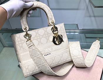 Lady Dior D-Lite Handbag With Five Vines And Vine Patterns Embodies Size: 17x15x7cm