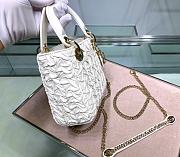 Lady Dior Three-Pattern Wavy Crackle Bag Embodies White - 5