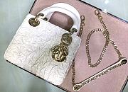 Lady Dior Three-Pattern Wavy Crackle Bag Embodies White - 6