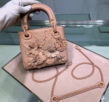 Lady Dior Three-Pattern Embroidered Embossed Flower Rose Des Vents Color M0564 