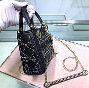 Lady Dior Three-Grid Embroidered Bead Tube Black M0505  - 5