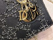 Lady Dior Three-Grid Embroidered Bead Tube Black M0505  - 6