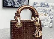 Lady Dior Three Grid Diamond Buckle Pattern Rattan Grid Pattern (4)  - 3