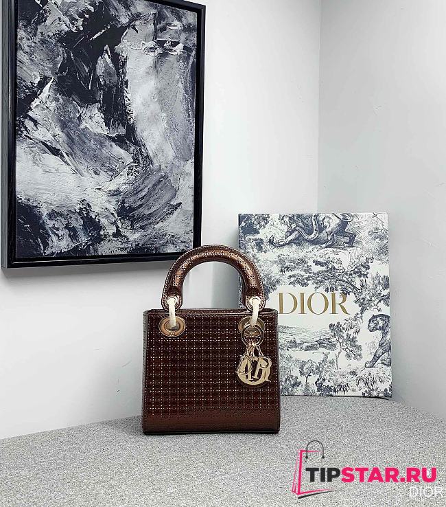 Lady Dior Three Grid Diamond Buckle Pattern Rattan Grid Pattern (4)  - 1