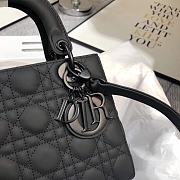 Lady Dior Black Rattan Pattern Matte Calfskin Flap Size 20 x 16.5 x 8cm - 5
