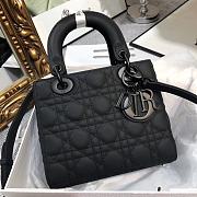 Lady Dior Black Rattan Pattern Matte Calfskin Flap Size 20 x 16.5 x 8cm - 1