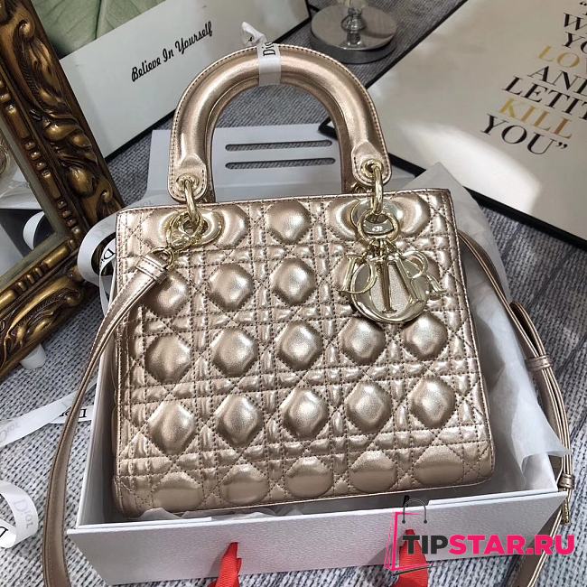 Lady Dior Champagne Lambskin - 1