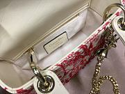 Lady Dior Embroidered Chinese Red Smooth Calfskin  - 2