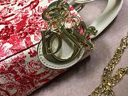 Lady Dior Embroidered Chinese Red Smooth Calfskin  - 6