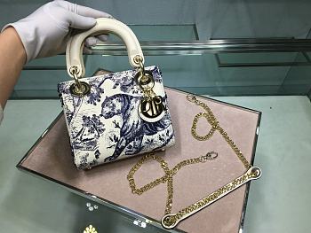 Lady Dior Embroidered Animal Blue Smooth Calfskin 