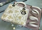 Lady Dior Five-Pattern Embroidered Clover Smooth Calfskin 24cm M0550 - 5
