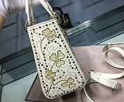 Lady Dior Five-Pattern Embroidered Clover Smooth Calfskin 24cm M0550 - 4