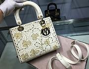 Lady Dior Five-Pattern Embroidered Clover Smooth Calfskin 24cm M0550 - 1