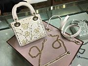 Lady Dior Five-Pattern Embroidered Clover Smooth Calfskin 17cm M0550  - 4