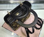 Lady Dior Five-Pattern Embroidered Clover Smooth Calfskin Black 24cm M0550 - 2