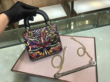 Lady Dior Mini 18FW Color Floral Butterfly Original Color Calfskin 