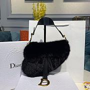 Dior Saddle Bag Black Mink Fur M0447   - 1