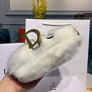 Dior Saddle Bag White Mink Fur M0447  - 2