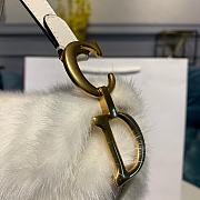 Dior Saddle Bag White Mink Fur M0447  - 3