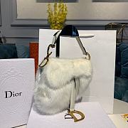 Dior Saddle Bag White Mink Fur M0447  - 4