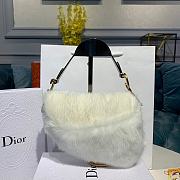 Dior Saddle Bag White Mink Fur M0447  - 6