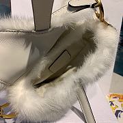 Dior Saddle Bag White Mink Fur M0447  - 5