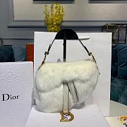 Dior Saddle Bag White Mink Fur M0447  - 1