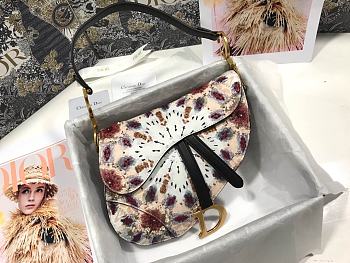 Dior Spring 2019 Multicolor Leather Kaleidoscope Saddle Bag M0446 