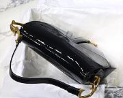 Dior Medium Saddle Bag In Black Patent Leather M900109  - 2