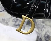 Dior Medium Saddle Bag In Black Patent Leather M900109  - 3