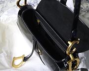 Dior Medium Saddle Bag In Black Patent Leather M900109  - 4