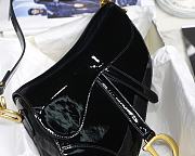 Dior Medium Saddle Bag In Black Patent Leather M900109  - 5