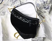 Dior Medium Saddle Bag In Black Patent Leather M900109  - 6