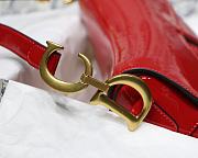 Dior Medium Saddle Bag In Red Patent Leather M900109 - 3