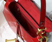 Dior Medium Saddle Bag In Red Patent Leather M900109 - 6