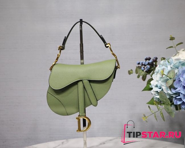 Dior Saddle Palm Pattern Small Matcha Green S9001 - 1