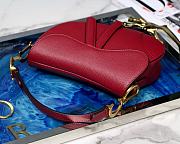 Dior Saddle Palm Pattern Small Retro Red S9001   - 5