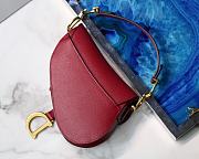 Dior Saddle Palm Pattern Small Retro Red S9001   - 4
