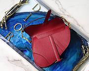 Dior Saddle Palm Pattern Small Retro Red S9001   - 3