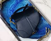 Dior Saddle Palm Pattern Small Dark Blue S9001   - 4