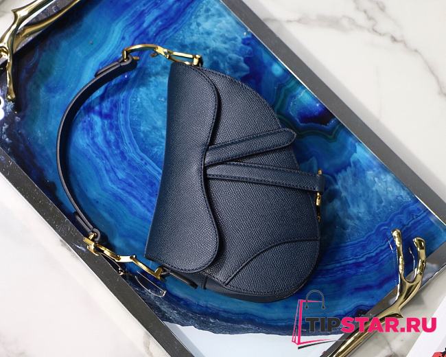 Dior Saddle Palm Pattern Small Dark Blue S9001   - 1