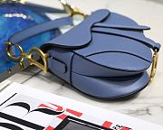 Dior Saddle Palm Pattern Small Retro Blue S9001 - 2