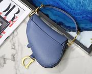 Dior Saddle Palm Pattern Small Retro Blue S9001 - 3