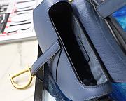 Dior Saddle Palm Pattern Small Retro Blue S9001 - 4