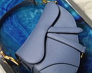 Dior Saddle Palm Pattern Small Retro Blue S9001 - 5