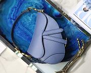 Dior Saddle Palm Pattern Small Retro Blue S9001 - 1